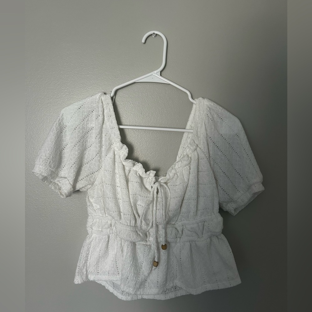 White Eyelet Lace Top
